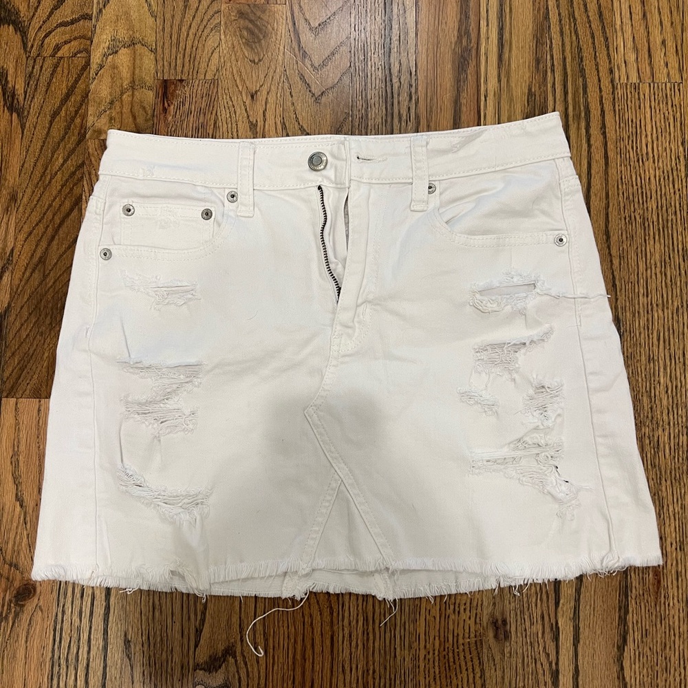 American Eagle Outfitters White Denim Mini Skirt